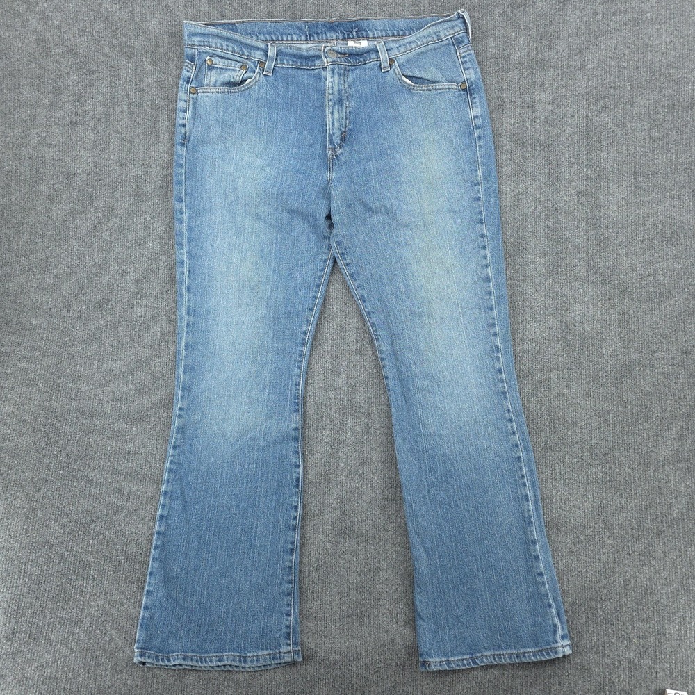 VINTAGE Levis Jeans Womens 16 Blue Light Wash Bootcut Mid Rise Denim 36x30